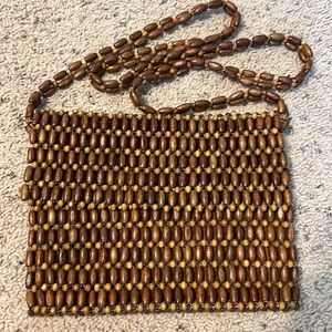 Sigrid Olsen wooden beaded crossbody purse bag